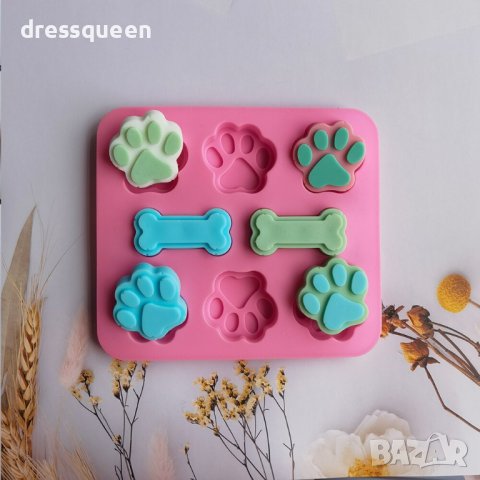 3783 Силиконов молд с кокалчета и лапички, снимка 5 - Форми - 38921922