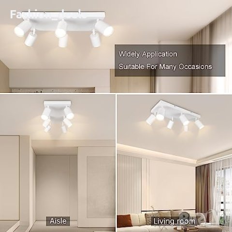 Нов регулируем 6-посочен таванен прожектор LED лампи Кухня Офис Коридор, снимка 6 - Лампи за таван - 41752853