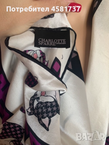 Копринен шал Charlotte Spare, снимка 6 - Шалове - 51742515