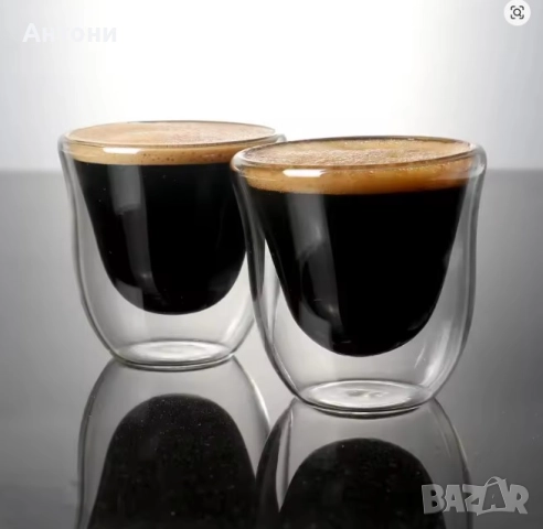 2бр. Двойна стъклена чаша, прозрачна, термоустойчива, снимка 3 - Органайзери - 52871417