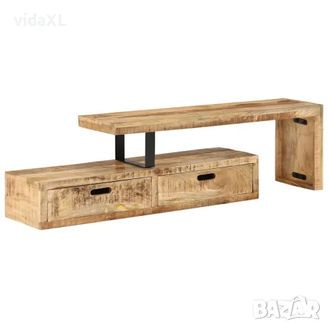 vidaXL ТВ шкаф (118-200) x 30 x 40 см, масивно дърво, цвят манго, снимка 3 - Секции и витрини - 56147266