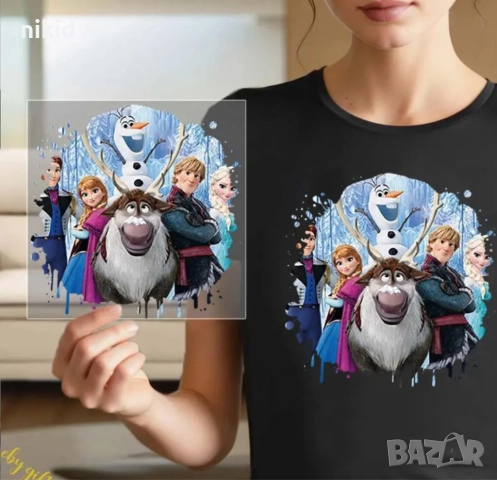 Герои замръзналото Кралство Frozen Елза Анна щампа термо апликация картинка за дреха блуза чанта