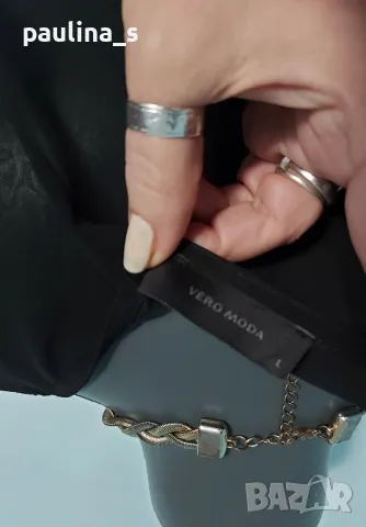 Три различни броя / Черна маркова блуза тип туника с къс ръкав , снимка 11 - Туники - 50397510