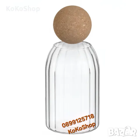 Стъклен буркан с коркова тапа – 770  мл./буркан за бонбони,сладки, снимка 3 - Аксесоари за кухня - 50317157