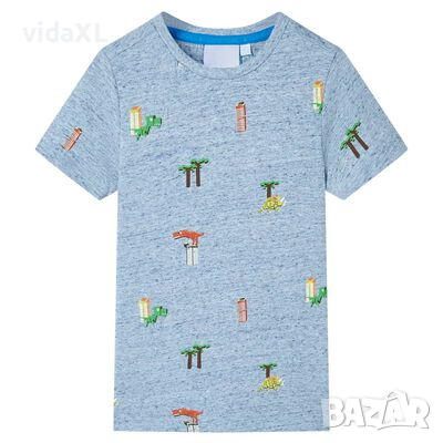 Детска тениска, син меланж, 104(SKU:12225, снимка 1 - Детски тениски и потници - 44762425