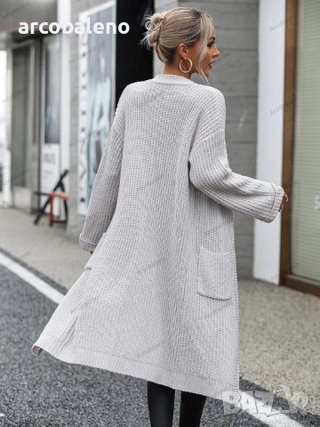 Елегантна дълга дамска модна жилетка, 5цвята , снимка 4 - Жилетки - 42136463