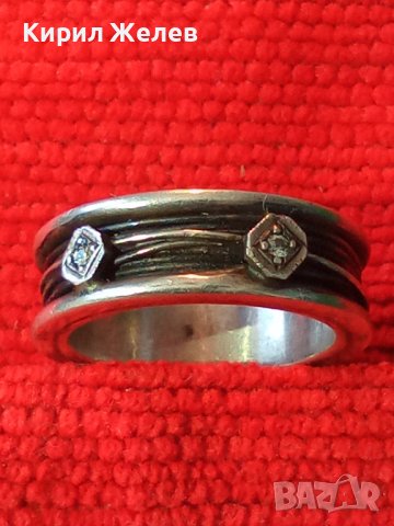 ДИАМАНТЕН СКЪПОЦЕНЕН СРЕБЪРЕН АРТ ПРЪСТЕН ОКСИДИРАНО СРЕБРО 925 с 2 ЛАБОРАТОРНИ БРИЛЯНТА 38296