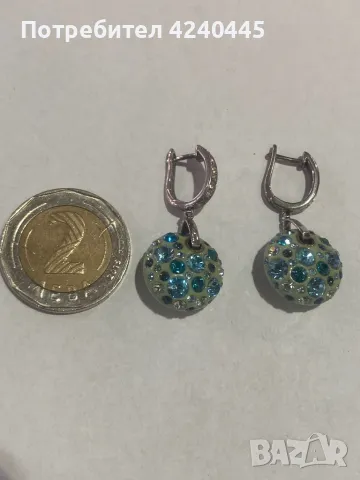 Сребърни обеци висящи, снимка 4 - Обеци - 50391670