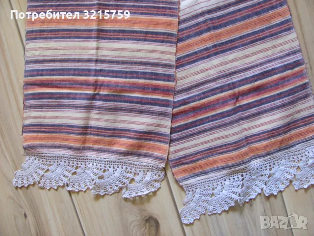 19в. кърпа, месал, ръчно тъкан кенар , дантела, 76х30см., снимка 3 - Антикварни и старинни предмети - 50421265