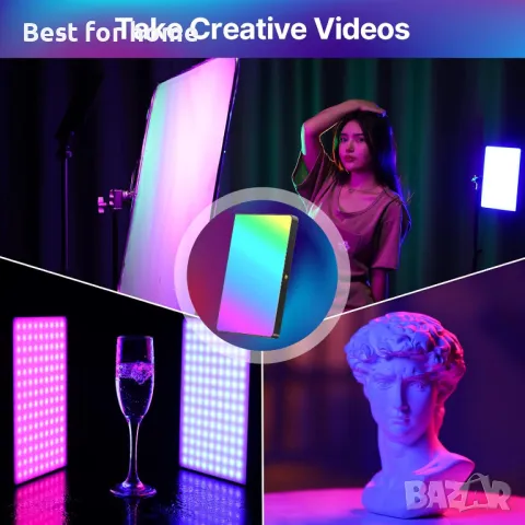 ULANZI LT003 RGB видео лампа с вградена батерия 8000mAh и USB зарядно, снимка 4 - Чанти, стативи, аксесоари - 50105861