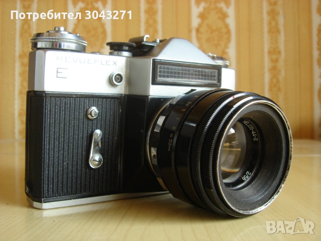Фотоапарат Revueflex E с обектив Helios 44-2 58mm f/2 m42. СССР, снимка 4 - Фотоапарати - 53735555