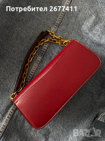 Дамска червена чанта Coach , снимка 4 - Чанти - 53276586