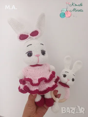 Зайче - ръчно плетиво, снимка 1