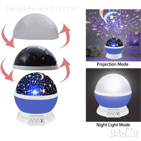 Детска нощна лампа Star master проектор звездно небе, снимка 3 - Прожектори - 41230302