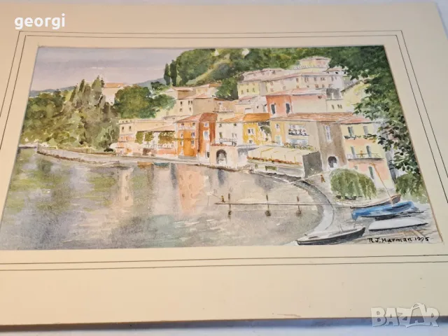 авторска картина акварел морски пейзаж    4/6, снимка 3 - Картини - 49072952