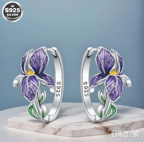  S925 Сребърни Хипоалергенни Обици, Дизайн с Маргаритка, Ежедневна Бижутерия , снимка 1