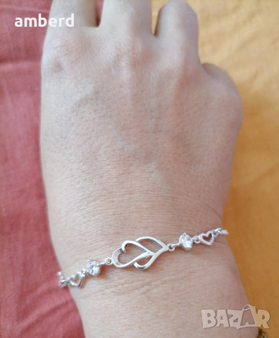 Изключително красива сребърна гривна - модел В022, снимка 5 - Гривни - 53411165