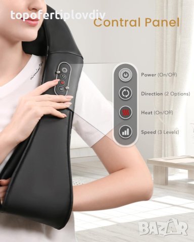 Масажор Shiatsu  Neck and Back Massager with Soothing Heat,Ново, снимка 2 - Масажори - 44298024