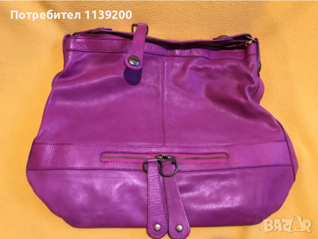 Италианска цикламена чанта естествена кожа, снимка 9 - Чанти - 36171772