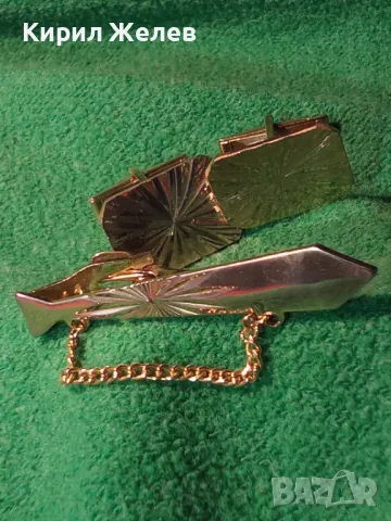 ЛУКСОЗЕН РЕТРО АРТ ПОЗЛАТЕН КОМПЛЕКТ БУТОНЕЛИ и ИГЛА за ВРАТОВРЪЗКА с КУТИЙКА 45658, снимка 12 - Антикварни и старинни предмети - 46800998