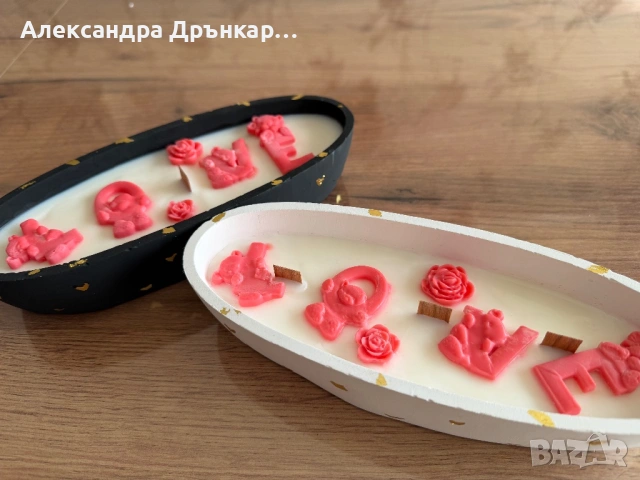 Ръчно изработена соева свещ LOVE 