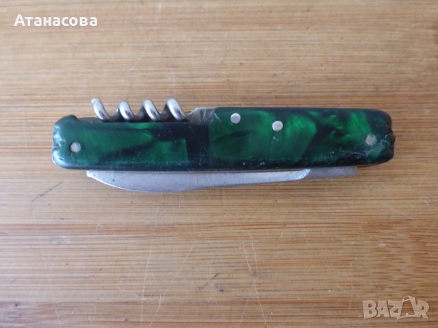 Джобно ножче 3 инструмента с виличка тъмно зелено, снимка 6 - Ножове - 41388474