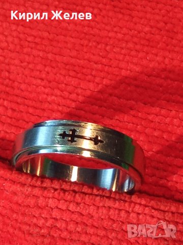 ДВОЕН РАЗДВИЖЕН АРТ ПРЪСТЕН с КРЪСТЧЕТА БЛАГОРОДНА СТОМАНА ТИП ХАЛКА УНИСЕКС МОДЕЛ 15004