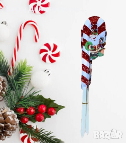 Празнична магия с Коледна украса на пръчка - Захарно бастунче с вълшебен дизайн, снимка 5 - Декорация за дома - 52289961