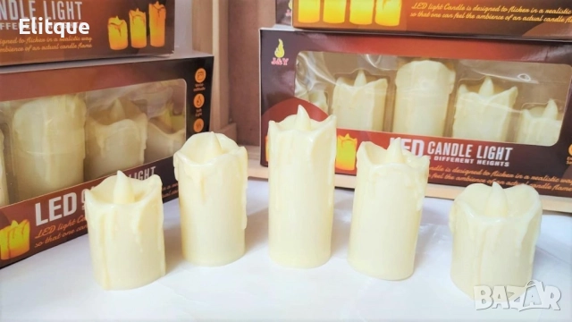 Комплект от 5 бездимни, безпламъчни, работещи с батерии LED чаени свещи Diya за декорация., снимка 9 - Други - 52831181