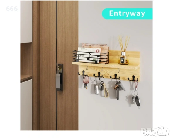 Закачалка за Ключове с Етажерка, снимка 3 - Други стоки за дома - 53527114