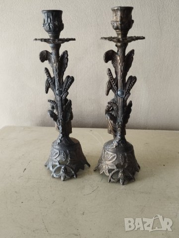 два барокови свещници-комплект, снимка 4 - Други ценни предмети - 41931886