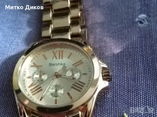 Bershka марков часовник като нов кварцов метална каишка, снимка 3 - Мъжки - 47359097