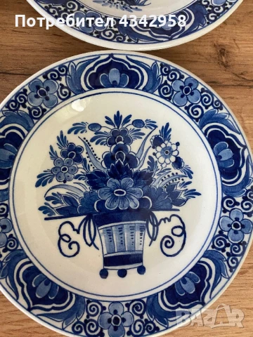 Delfts blauw.Vintage Holland.Кобалт. 1960 г.Чинийки за стена, снимка 4 - Антикварни и старинни предмети - 50694298