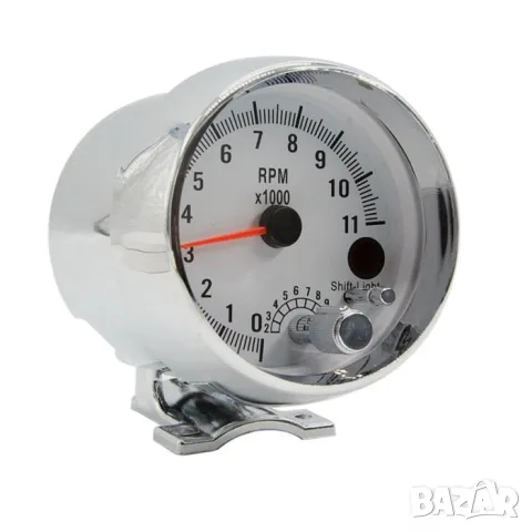 Бял оборотомер 3.75 инча до 11000 RPM за 8 цилиндъра