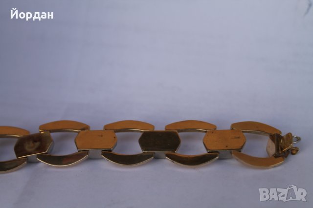 Мъжка/дамска златна 18-каратова гривна бяло и жълто, снимка 5 - Антикварни и старинни предмети - 44278700