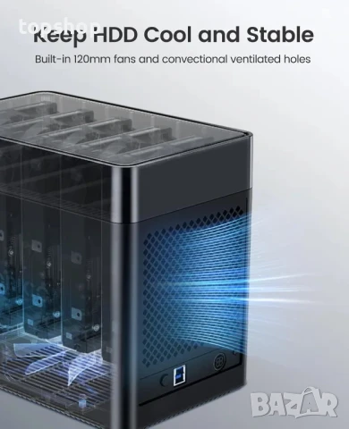 НАЛИЧНА нова, тествана докинг станция ORICO 5 Bay с 5 слота до 90tb, снимка 4 - Друга електроника - 50577244