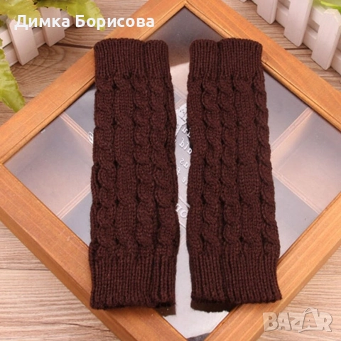 Дамски плетени вълнени ръкавици без пръсти, снимка 5 - Ръкавици - 52797340