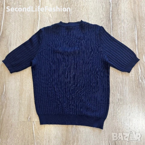 Винтидж блуза с къс ръкав SPES Paris от 80-те години, акрил еластична размер S, снимка 6 - Корсети, бюстиета, топове - 53175234