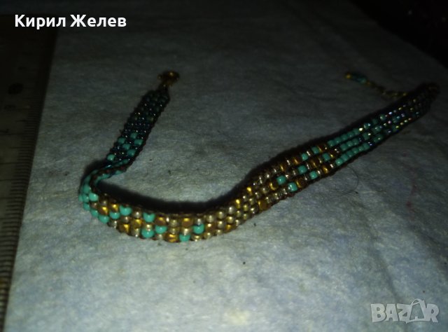 КРАСИВА НЕЖНА МЪНИСТЕНА ЗЛАТИСТА ЕТНО - АРТ СТИЛ ГРИВНИЧКА 38932, снимка 5 - Гривни - 42089397