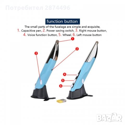 3257 БЕЗЖИЧНА МИШКА С ФОРМА НА ПИСАЛКА, снимка 7 - Друга електроника - 35800278
