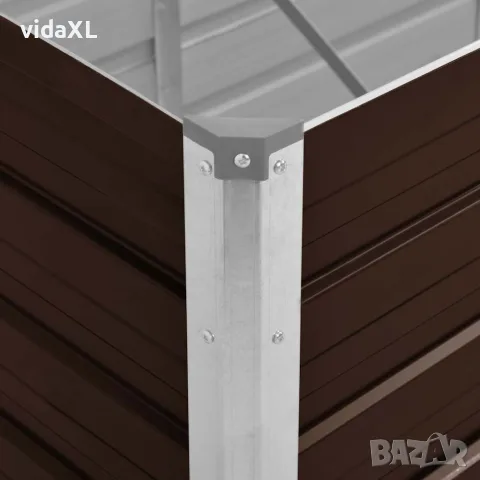 vidaXL Градинска висока леха кафява 160x40x45 см поцинкована стомана, снимка 6 - Саксии и кашпи - 56147579