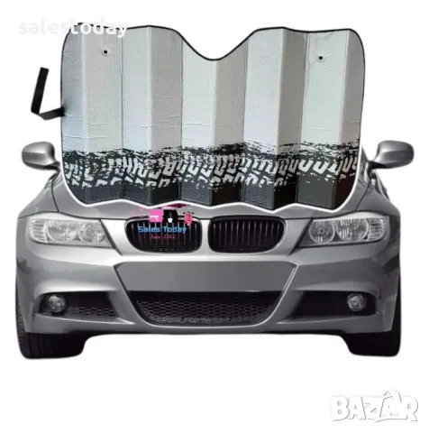 Сенник за кола за предно стъкло - 140x70см, сив