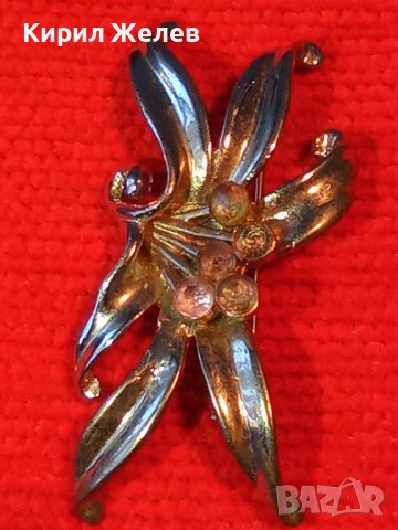 ПОСРЕБРЕНА ФЛОРАЛНА СКЪПОЦЕННА АРТ НУВО СТИЛ СТАРА БРОШКА - ЦВЕТЕ 26815, снимка 3 - Други - 34840638