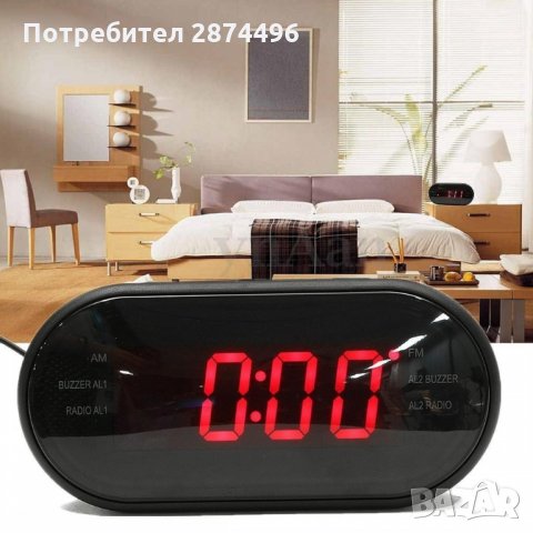 902  дигитален часовник с аларма, радио и функция сън, снимка 1 - Други стоки за дома - 34658016