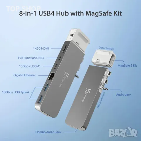 Хъб j5create 4K60 Elite Pro USB4,за MacBook 2021/2022 Pro/Air (JCD395), снимка 4 - Друга електроника - 49451991