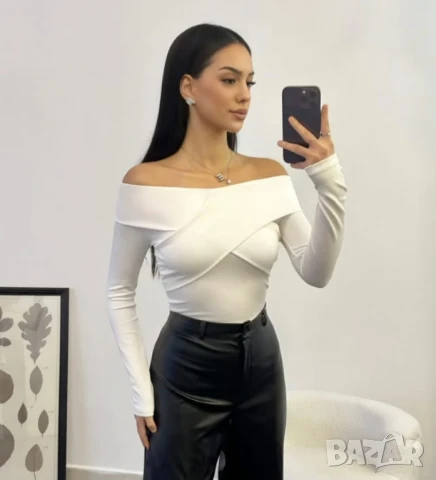 Дамска изчистена блуза , снимка 2 - Блузи с дълъг ръкав и пуловери - 50452346