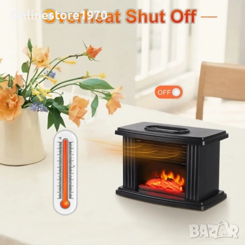 Печка с декоративен огън тип камина с дистанционно управление , снимка 5 - Печки, фурни - 52181478