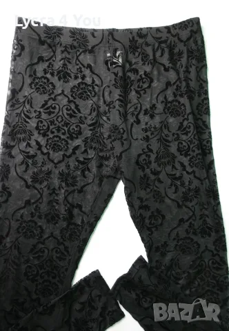 Черен тюлен клин с флорална релефна окраска L/XL, снимка 2 - Клинове - 56135268