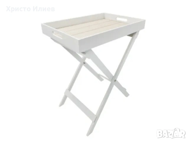 Дървена помощна маса масичка Бяла Нова 48 х 30 х 55см
