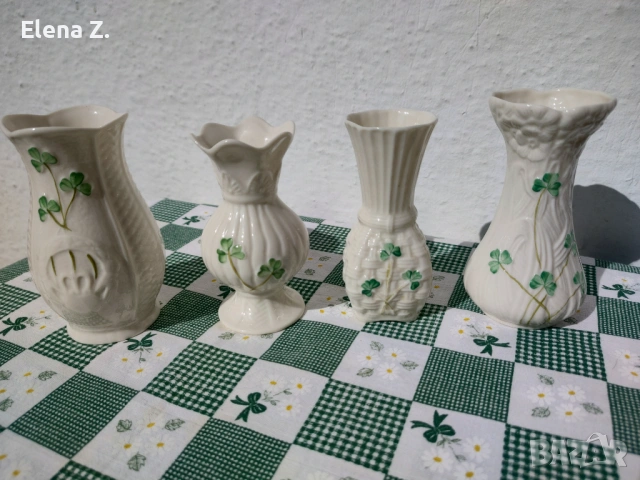 Ръчно рисувани вази Belleek Ирландия, снимка 11 - Вази - 53656650